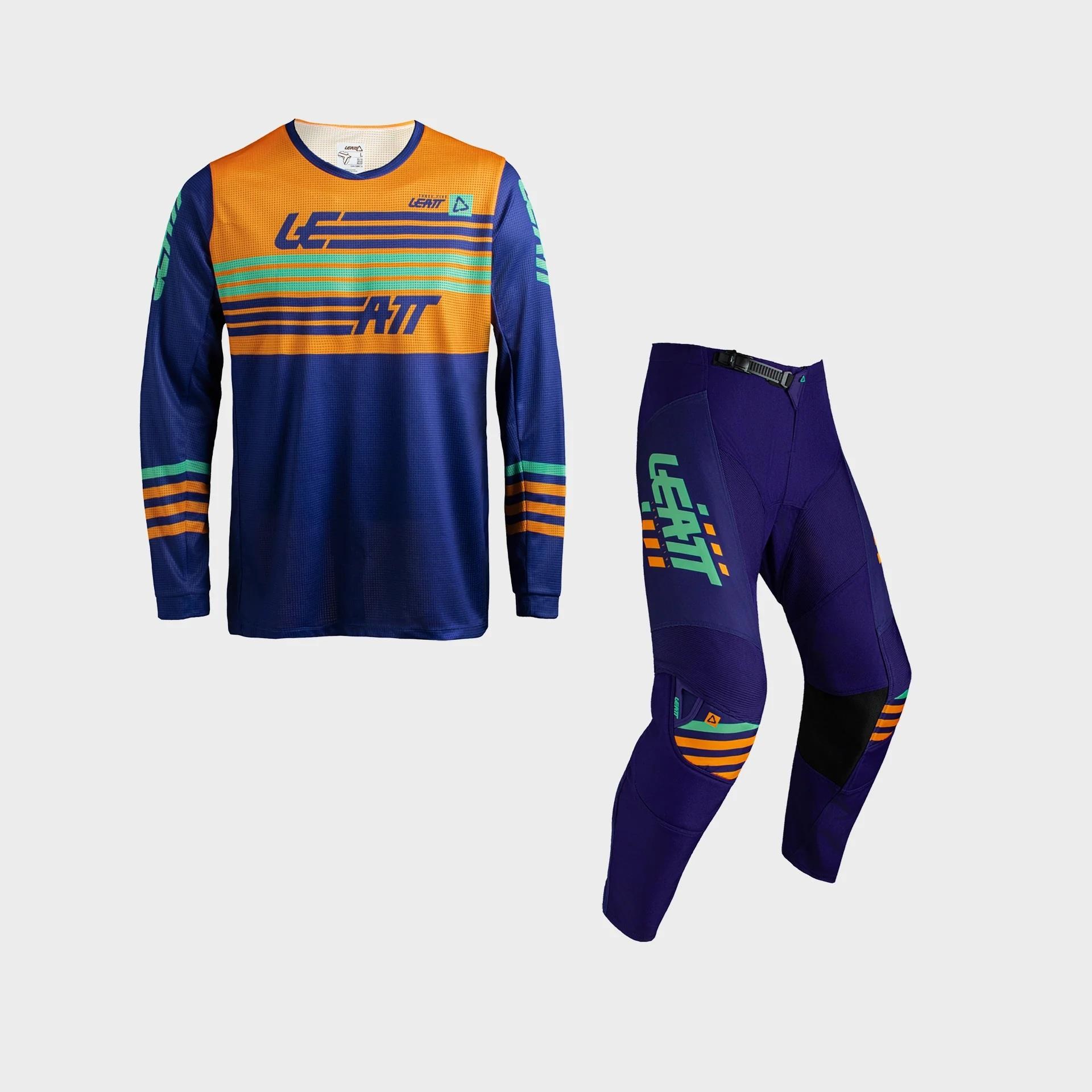 Leatt 3.5 Stripes Turuncu Motosiklet Jersey Pantolon Takımı
