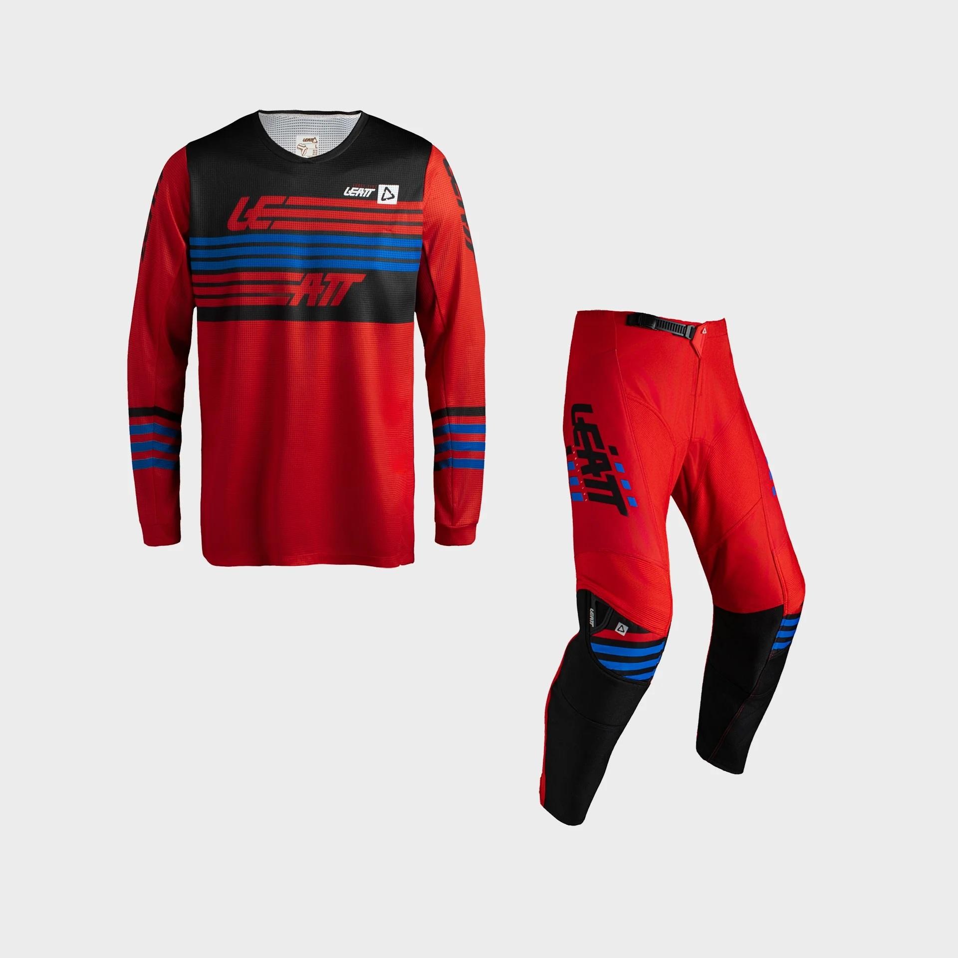 Leatt 3.5 Stripes Kırmızı Motosiklet Jersey Pantolon Takımı