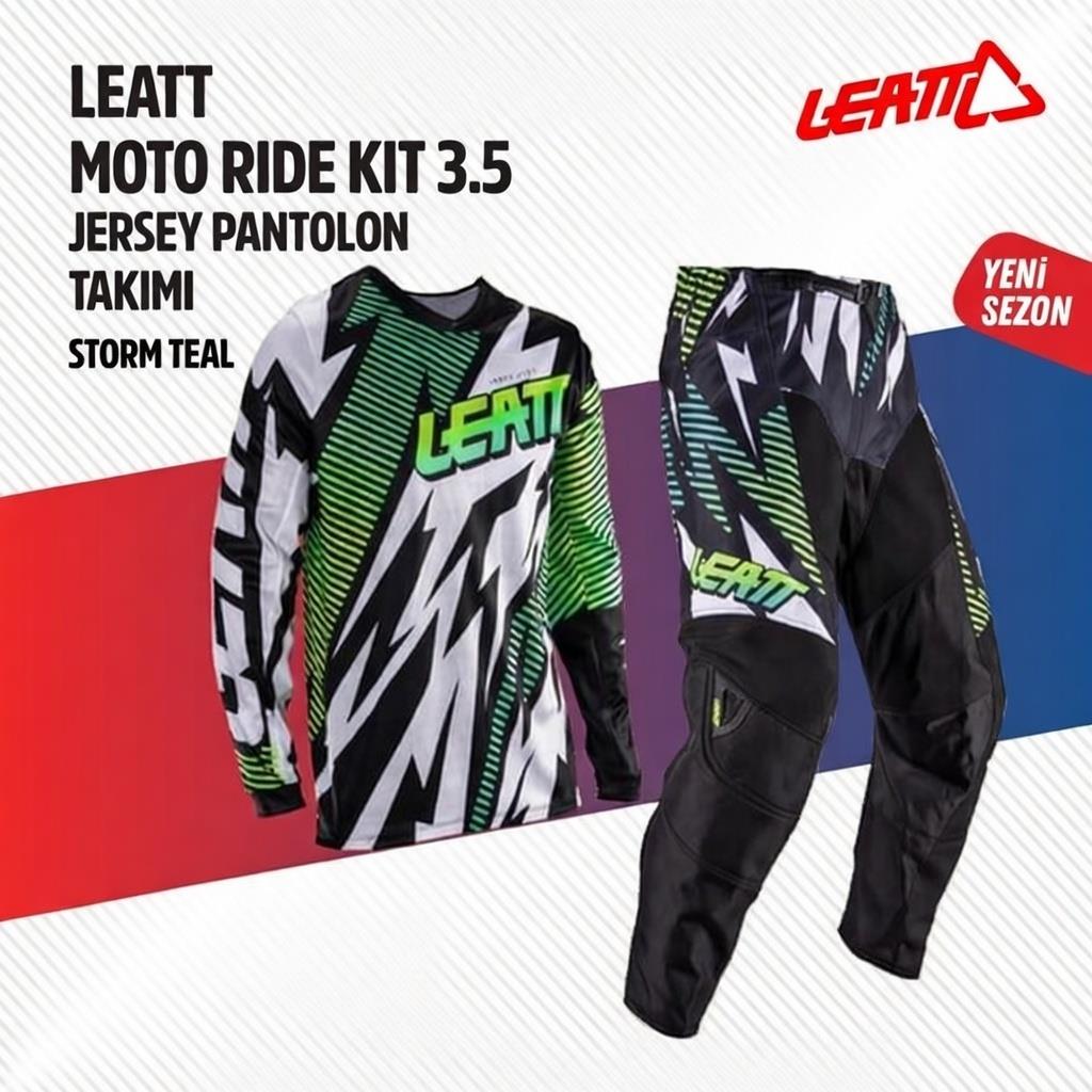 Leatt 3.5 Storm Motosiklet Jersey Pantolon Takımı