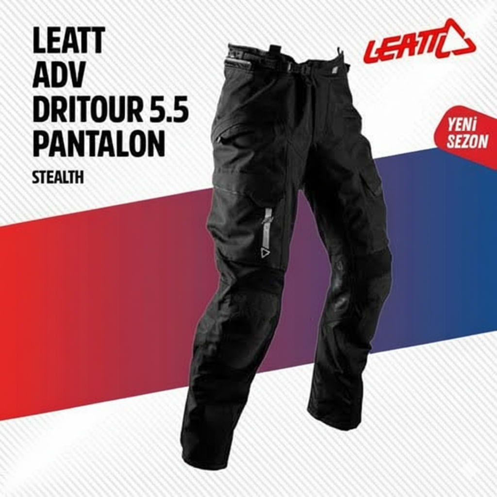 Leatt Adv Dri-Tour 5.5 Kısa Siyah Motosiklet Pantolonu