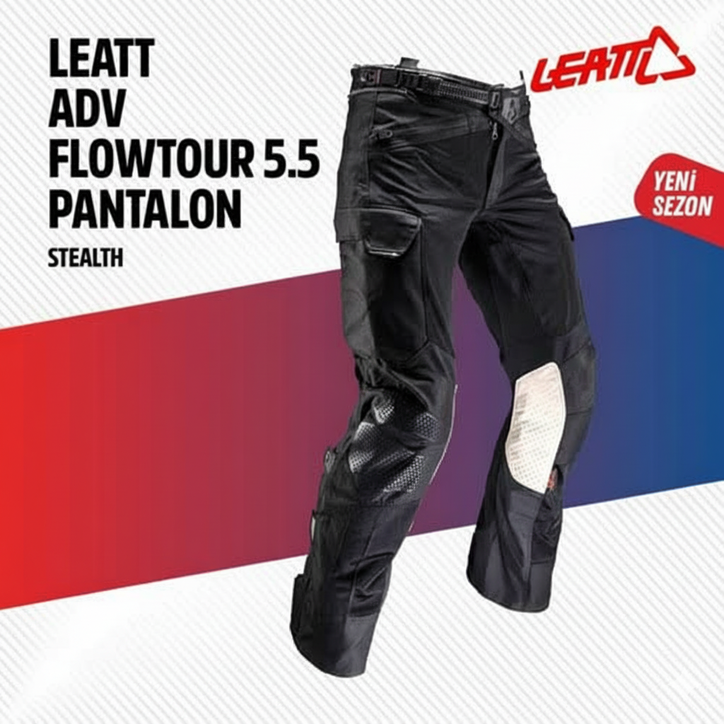 Leatt Adv Flow-Tour 5.5 Uzun Siyah Motosiklet Pantolonu