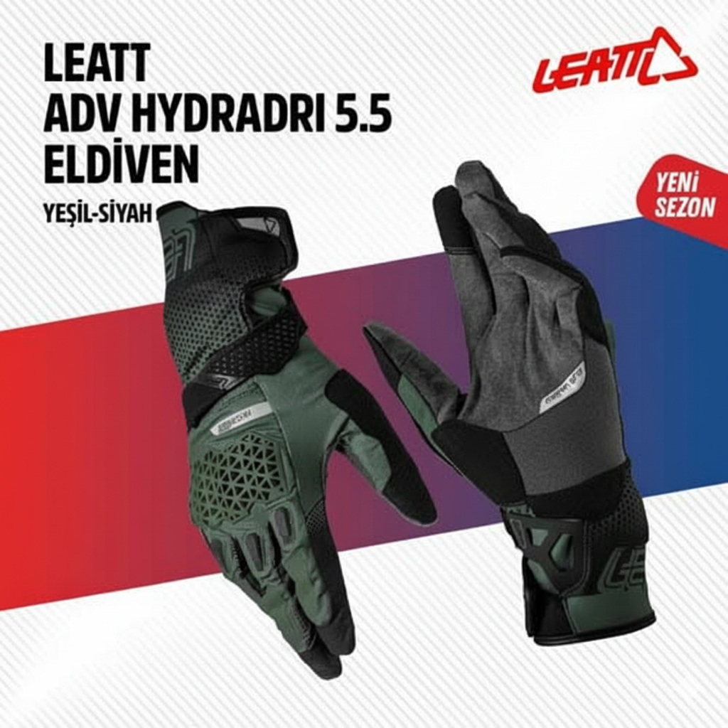 Leatt Adv Hydra-Dri 5.5 Yeşil Motosiklet Eldiveni