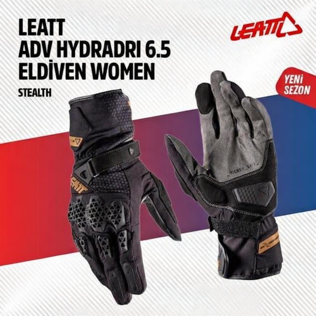 Leatt Adv Hydra-Dri 6.5 Bayan Siyah Motosiklet Eldiveni
