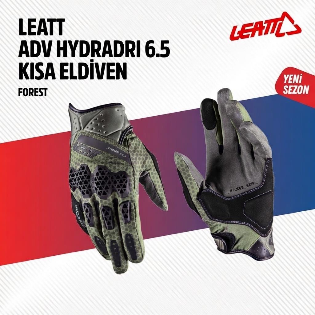 Leatt Adv Hydra-Dri 6.5 Kısa Yeşil Motosiklet Eldiveni