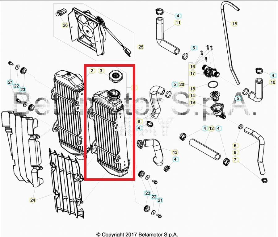 LEFT RADİATOR RR 2T BETA ORJ YP
