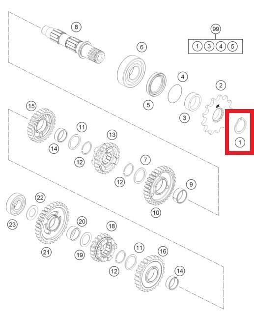 LOCK RING DIN471-25X1,64SD KTM ORJ YP A5
