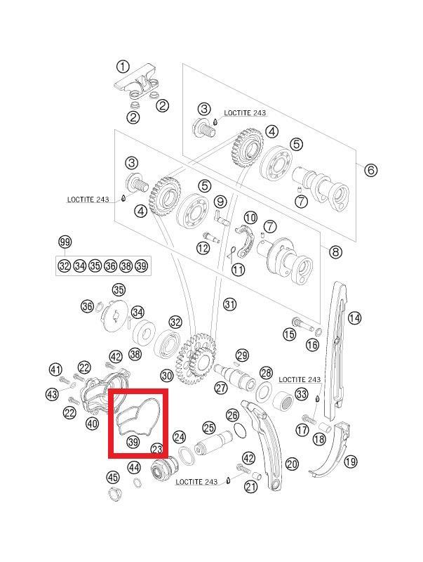 MOLDED RING WATER PUMP KTM ORJ YP A2