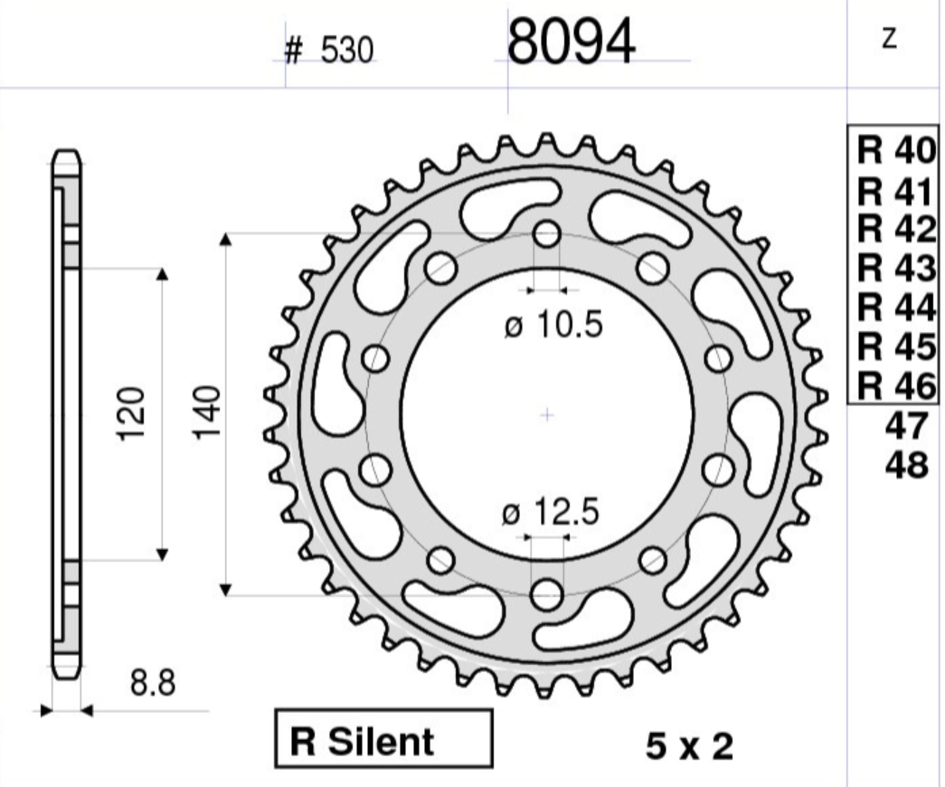OGNIBENE ARKA DİŞLİ 46T