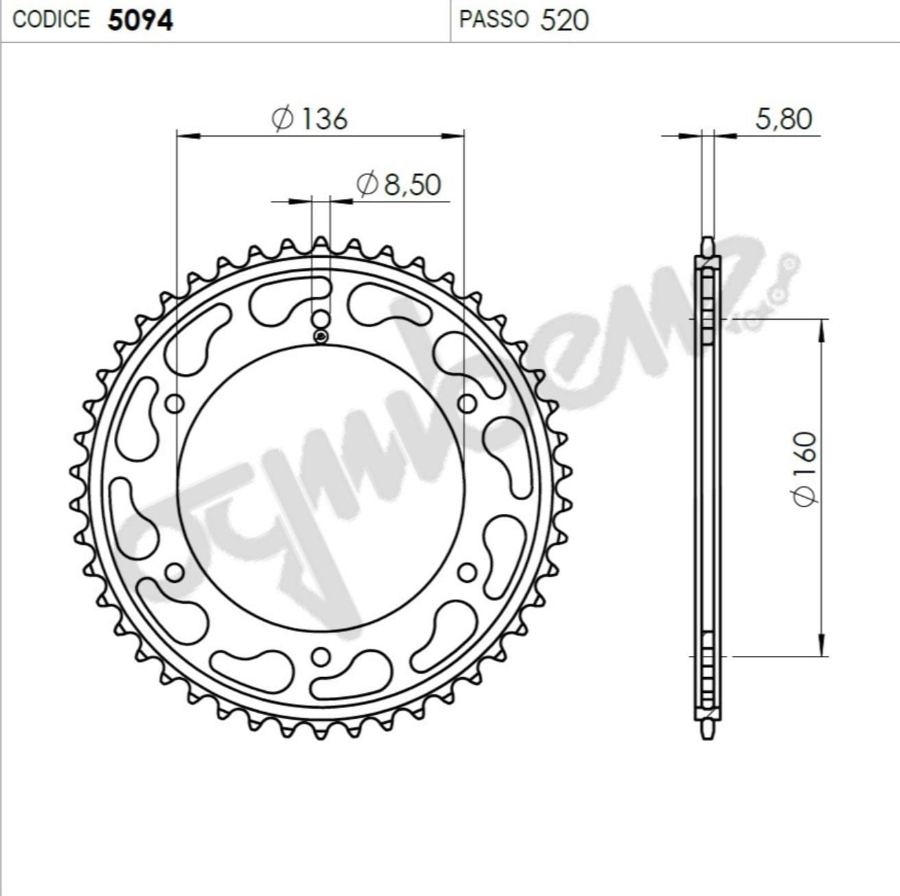 OGNIBENE ARKA DİŞLİ 46T