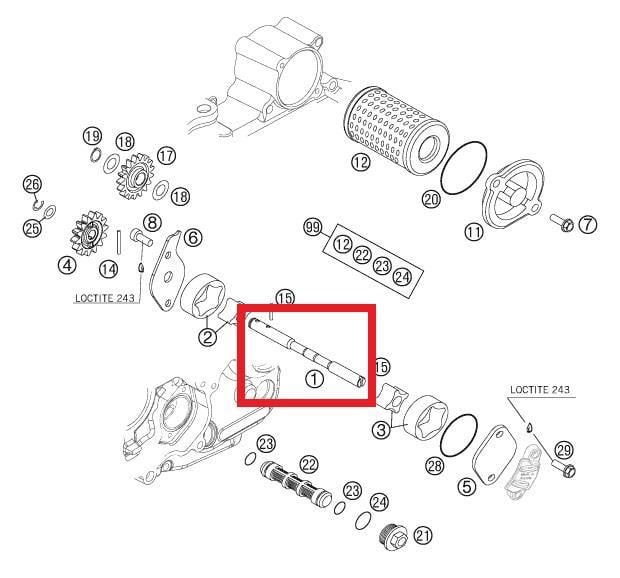 OIL PUMP SHAFT KTM ORJ YP A3