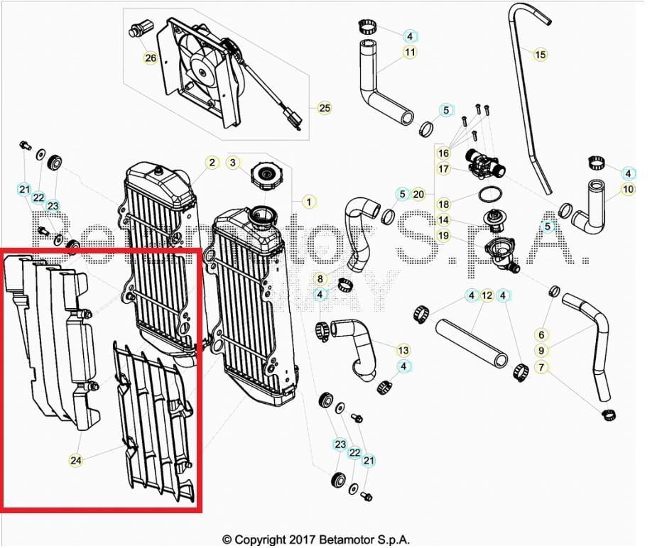 PAIR RADIATOR GRILLS , WHITE BETA ORJ YP