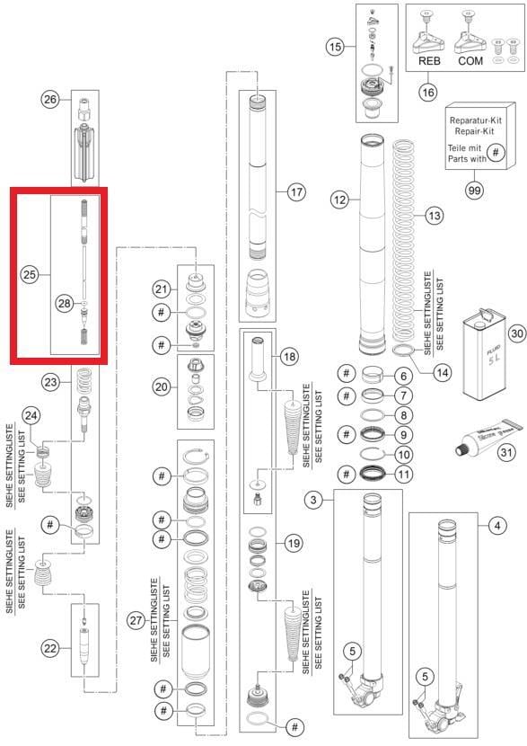 PISTON ROD CPL KTM ORJ YP
