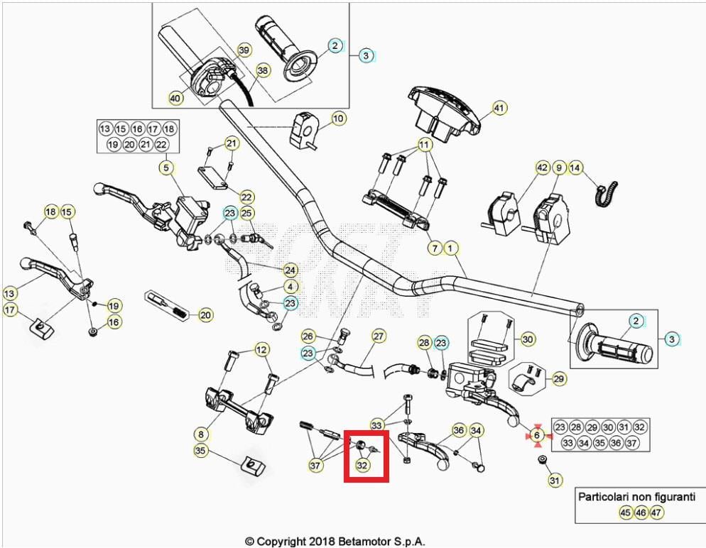 PUSH-ROAD CLUTCH CONTROL LEVER BETA ORJ YP B1