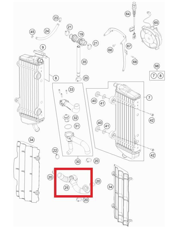 RADIATOR HOSE KTM ORJ YP A1