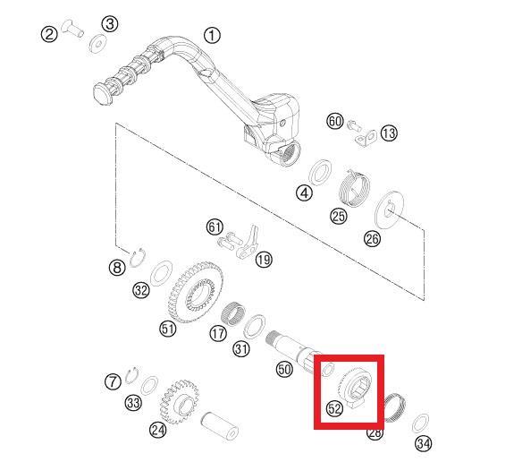 RATCHET GEAR KICKSTARTER KTM ORJ YP A4