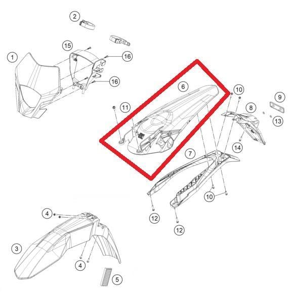 REAR FENDER GASGAS ORJ YP R1