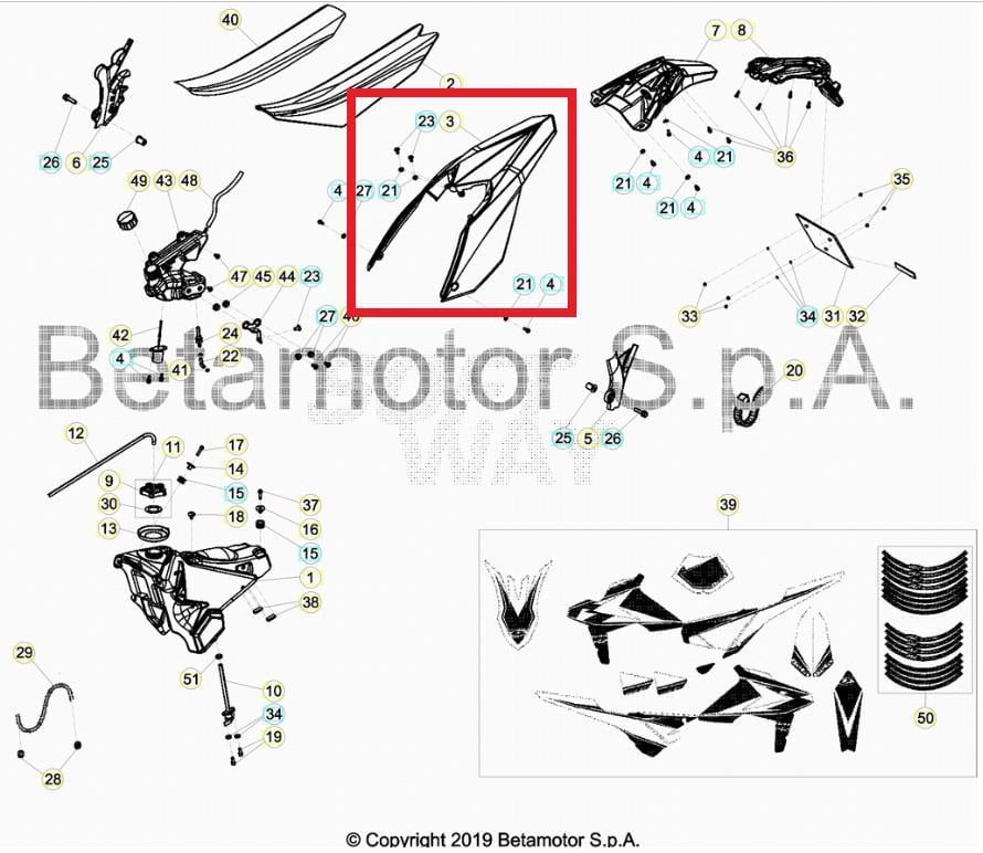REAR FENDER WHITE RR BETA ORJ YP