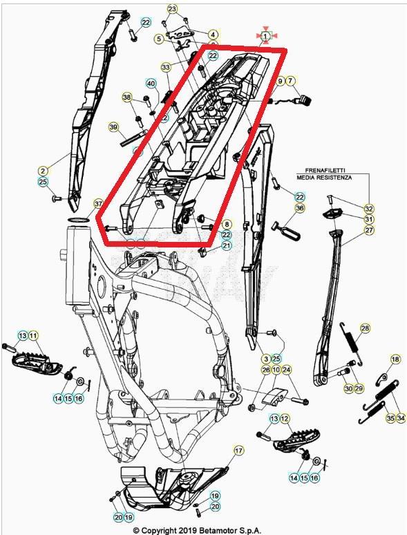 REAR FRAME BLACK BETA ORJ YP