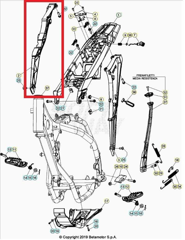 REAR FRAME CONNECTION BLACK RR BETA ORJ YP E