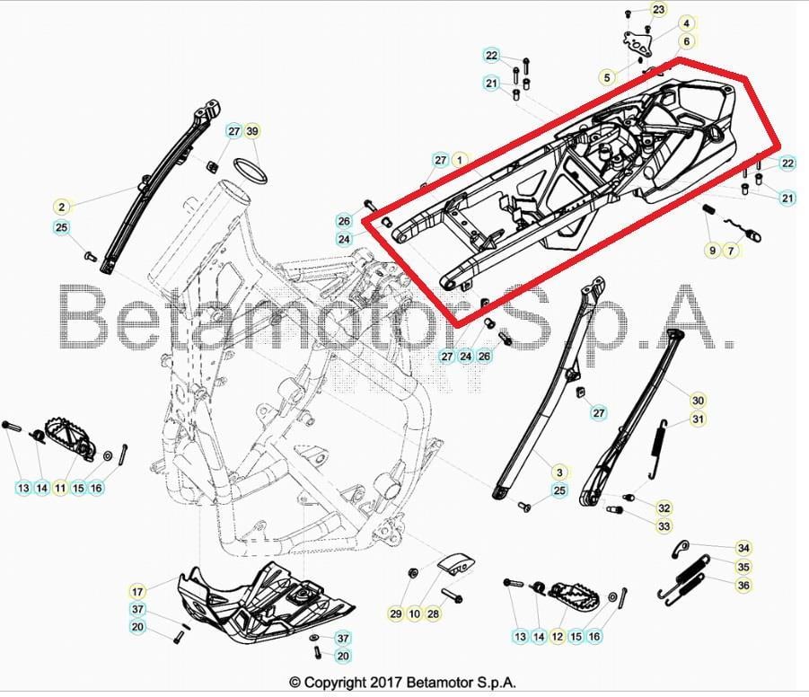 REAR FRAME WHİTE BETA ORJ YP