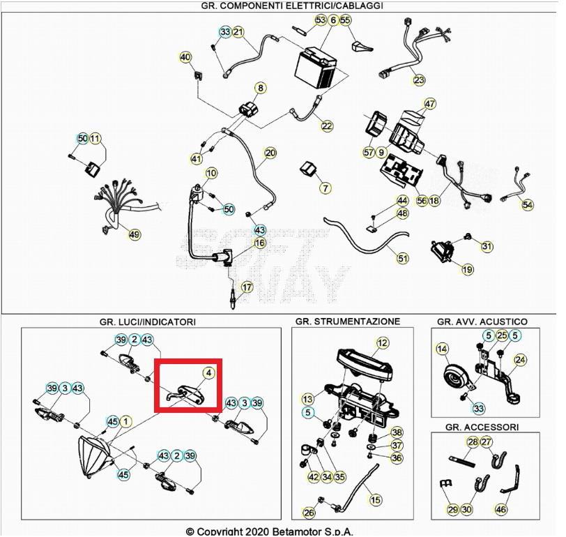 REAR HEADLIGHT BETA ORJ YP B2