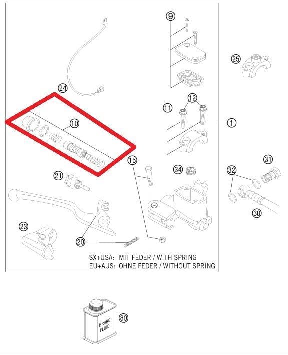 REB.SET PISTON D=10MM KTM ORJ YP