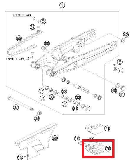 RETAINING PLATE CHAIN GUIED KTM ORJ YP