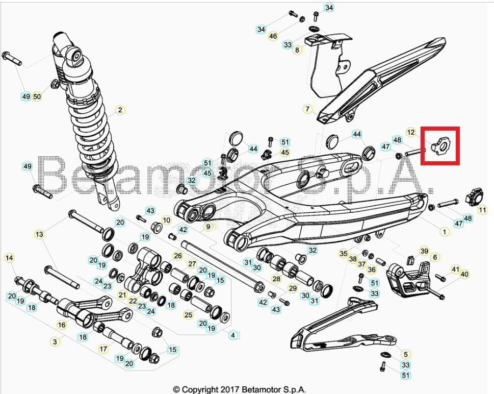 RIGHT CHAIN TIGHTENER RR BETA ORJ YP B5