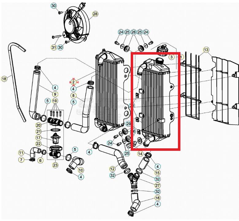 RIGHT RADIATOR BETA ORJ YP