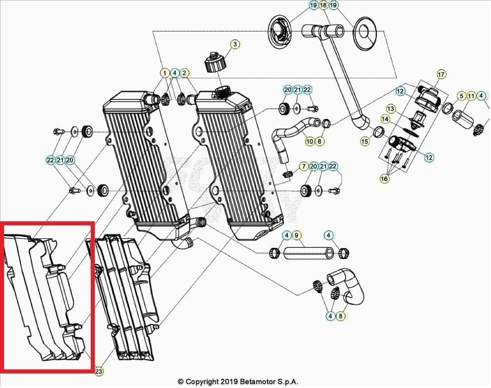 RIGHT RADIATOR GRILL BETA ORJ YP B7