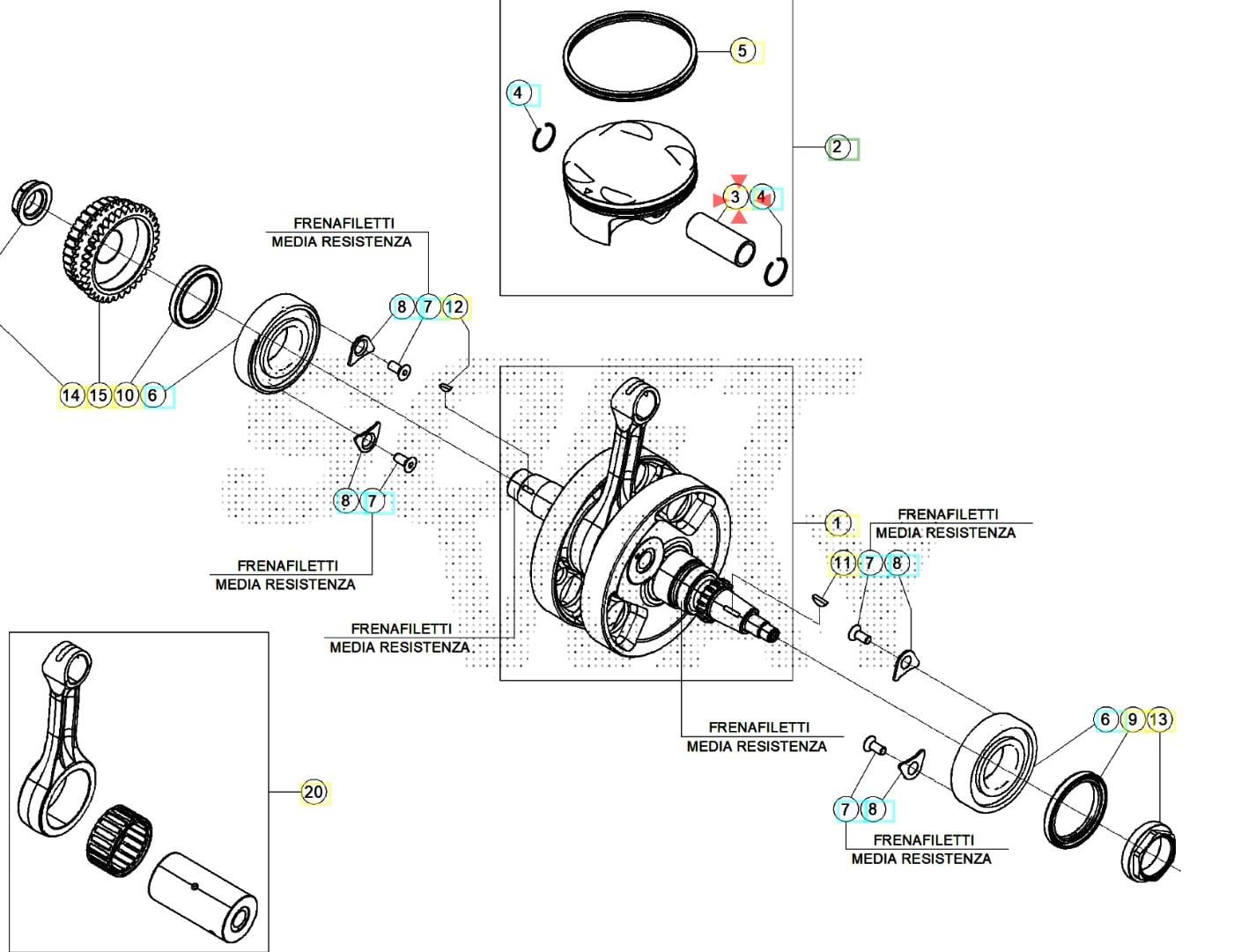 RR 350 PISTON PIM BETA ORJ YP B5
