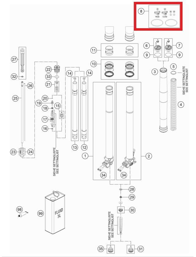 SCREW CAP SMALL PART KIT KTM ORJ YP A4