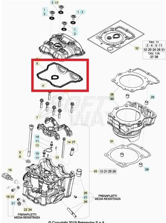 SEALING CYLINDERHEAD COVER BETA ORJ YP B4