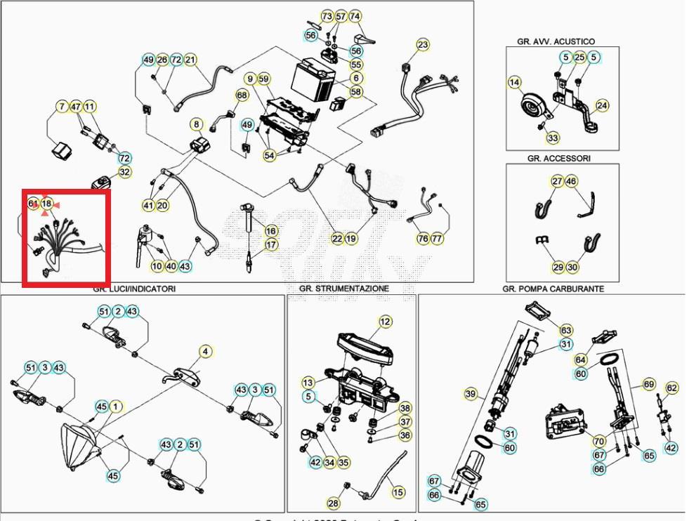 SECONDARY WIRING HARNESS BETA ORJ YP B7