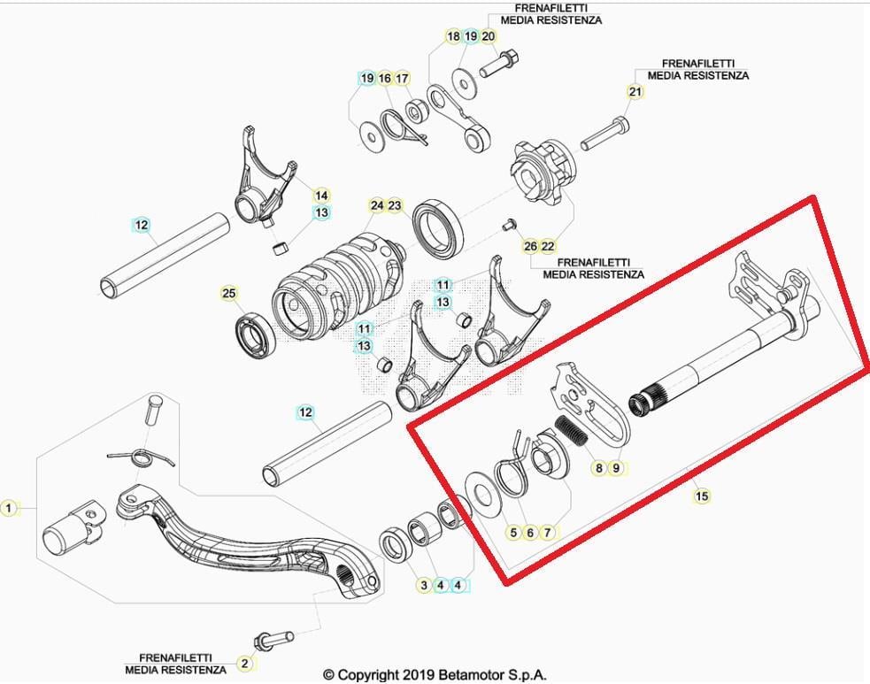 SHIFT SHAFT CPL. BETA ORJ YP B5