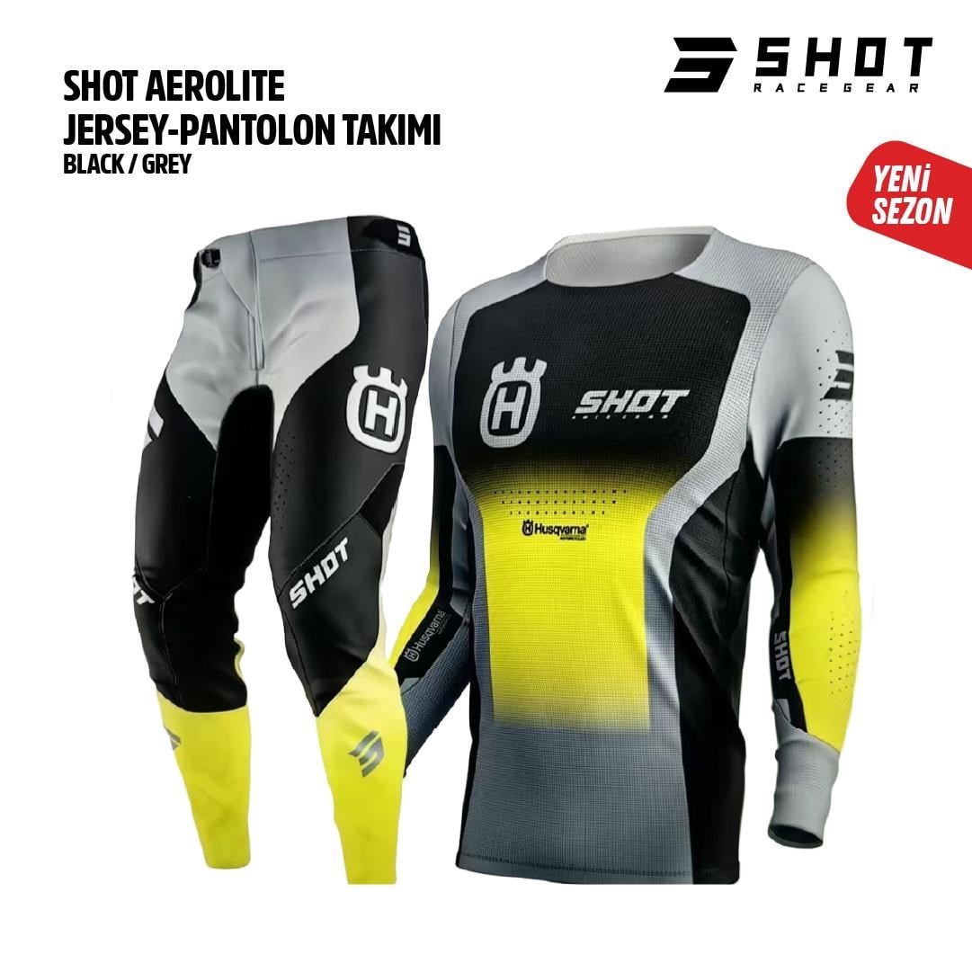 Shot Husqvarna Siyah Gri Jersey Pantolon Takımı