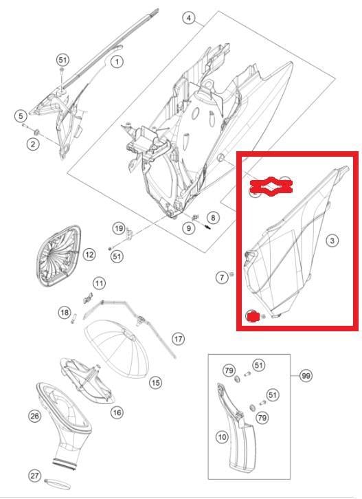 SIDE COVER LEFT KTM ORJ YP