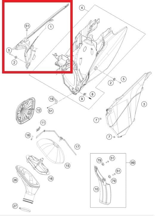 SIDE COVER RIGHT KTM ORJ YP