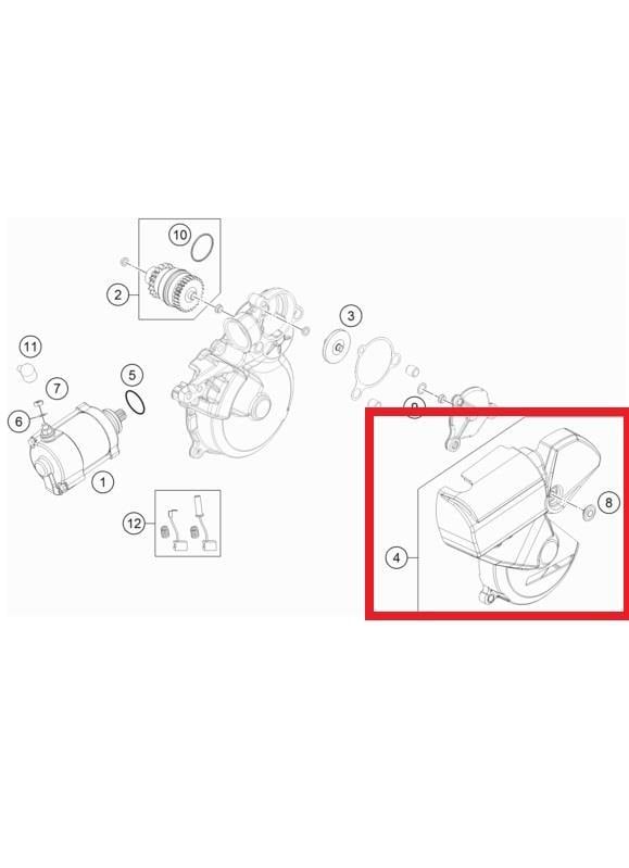 STARTER DRIVE COVER KTM ORJ YP