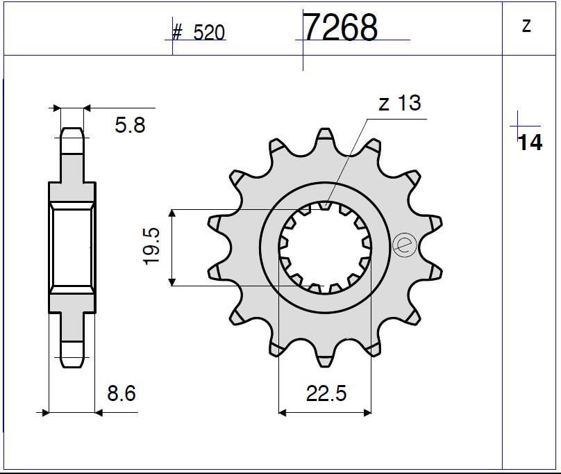 SUZUKI DL 250 OGNIBENE ÖN DİŞLİ 14T