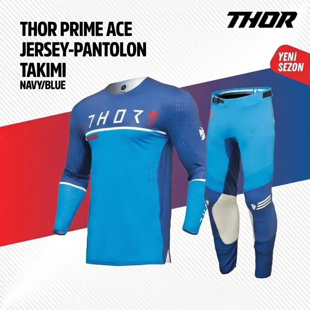 Thor Turkuaz Mavi Jersey Pantlon Takımı