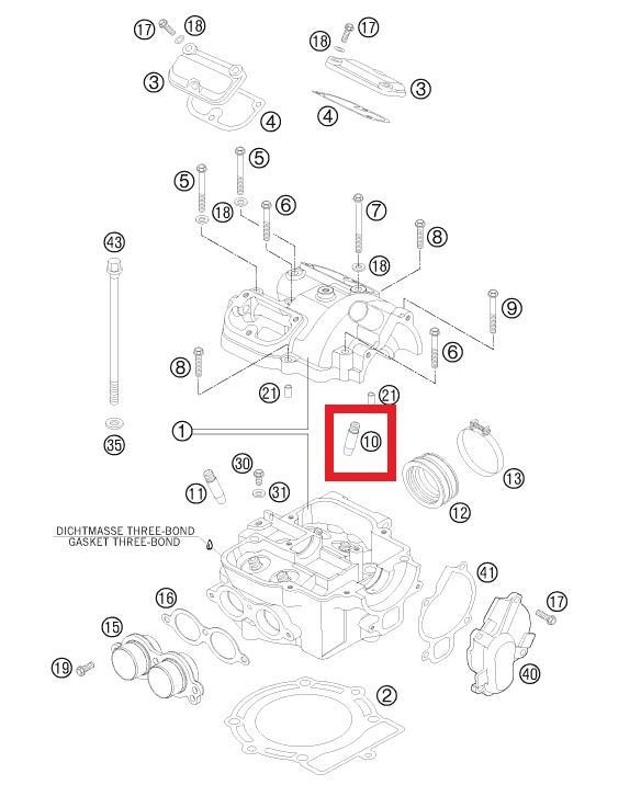 VALVE GUIDE INTAKE KTM ORJ YP A4