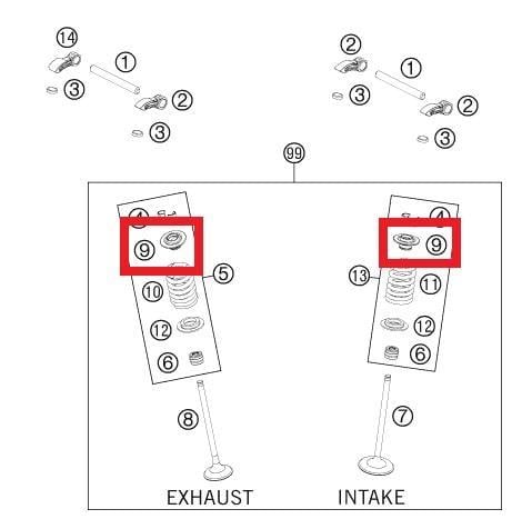 VALVE SPRING PLATE KTM ORJ YP A9