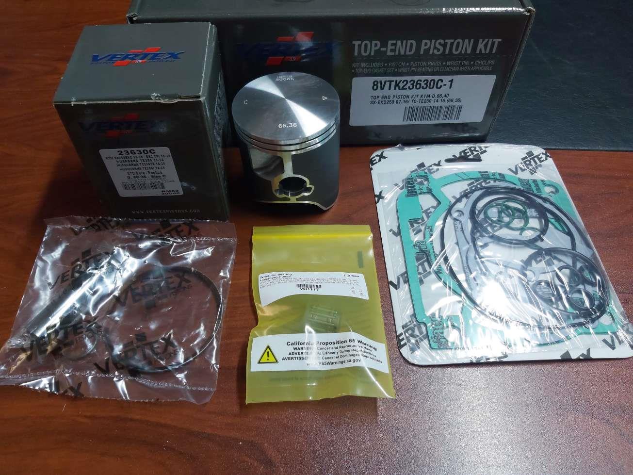 Vertex Ktm 250 Exc 07-16 Piston D.66.36 Conta Set