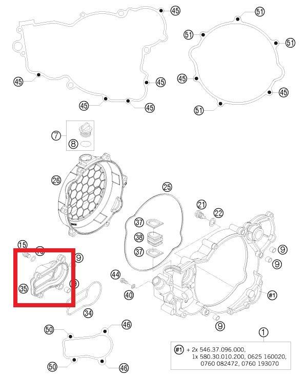 WATER PUMP COVER KTM ORJ YP A2