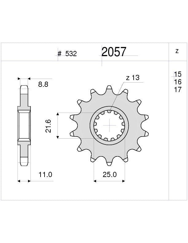 YAMAHA 1000 OGNIBENE ÖN DİŞLİ 16T