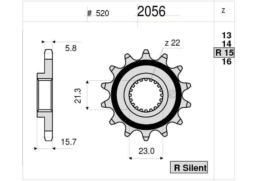 YAMAHA 600 OGNIBENE ÖN DİŞLİ 15T