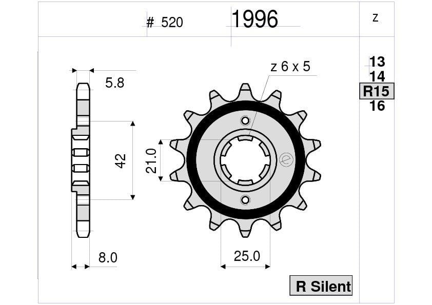 YAMAHA 600 OGNIBENE ÖN DİŞLİ 15T