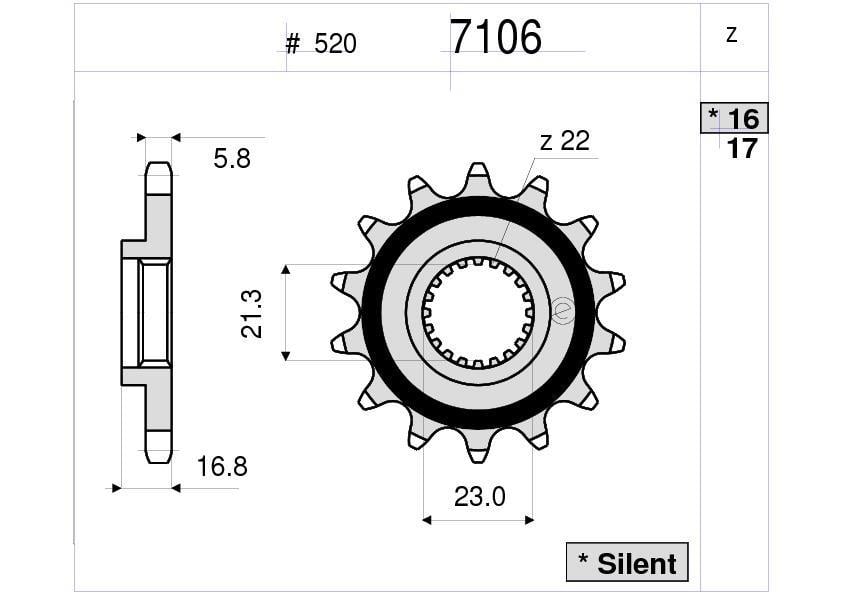 YAMAHA OGNIBENE ÖN DİŞLİ 16T