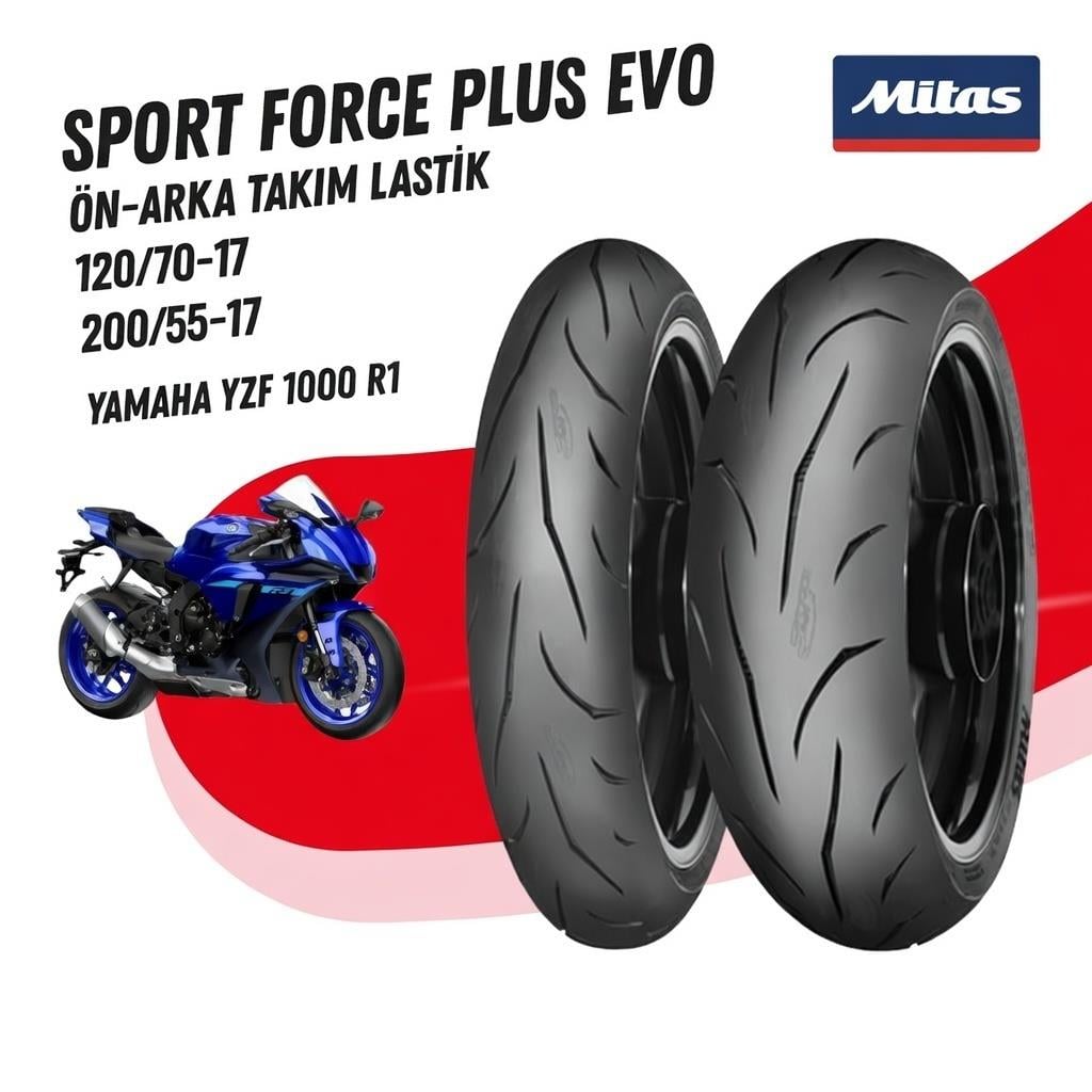 Yamaha Yzf R1 120/70-17--200/55-17 Mitas Sport Force + Ev Ön-Arka Lastik